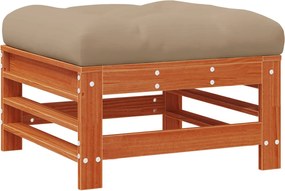 vidaXL Υποπόδιο κήπου Στερεό πεύκο Κερωμένο Καφέ