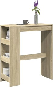 vidaXL Τραπέζι Μπαρ με Ράγες Sonoma Δρυς 90x40x103,5 εκ Επεξεργ. Ξύλο