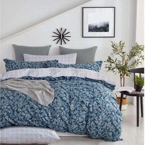 Παπλωματοθήκη Σετ 3Τμχ 1329 Blue-Grey Homeline Queen Size 225x245cm 100% Βαμβακοσατέν