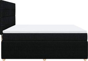 vidaXL Κρεβάτι Boxspring με Στρώμα Μαύρο 180x200 εκ. Υφασμάτινο