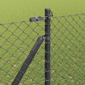vidaXL Φράχτης με Αλυσίδα και Ακίδες 10 x 1,5 m Γκρι Δίχτυ