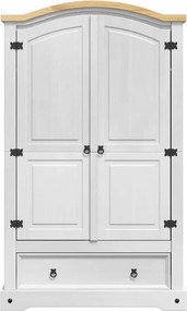 vidaXL Ντουλάπι CORONA Λευκό 101 x 52 x 170 εκ Στερεά ξυλεία πεύκου