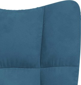 vidaXL Πολυθρόνα Relax Μπλε Βελούδινη