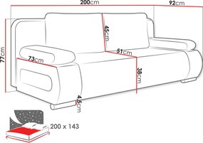 Καναπές - κρεβάτι Emma M-Prasino