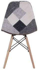 Καρέκλα CORYLOUS Patchwork Ύφασμα/Ξύλο 51x46x82cm - 14590001