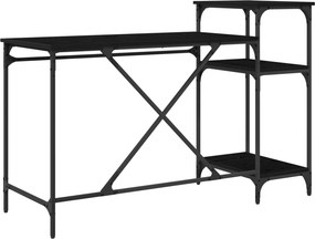vidaXL Γραφείο Μαύρη Οξυά 135 x 50 x 90 cm Επεξεργασμένο ξύλο