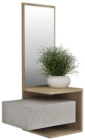 Έπιπλο Εισόδου Με Καθρέπτη Meara HM8984.12 49,1x31,3x90cm Natural-Grey Μελαμίνη
