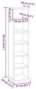 vidaXL Έπιπλο για CD Γυαλιστερό Λευκό 21x20x88 εκ. Επεξεργασμένο Ξύλο