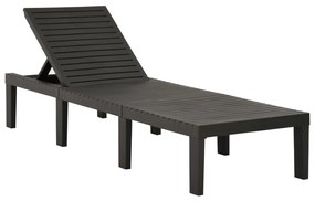 vidaXL Ξαπλώστρα Ανθρακί Πλαστική με Μαξιλάρι