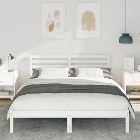 vidaXL Σκελετός Κρεβατιού Λευκό 140 x 200 cm Συμπαγές ξύλο πεύκου