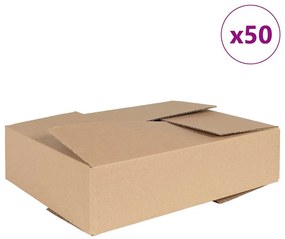 vidaXL Πτυσσόμενο Κουτί 50 pcs Καφέ 40 x 30 x 10 εκ. Χαρτόνι