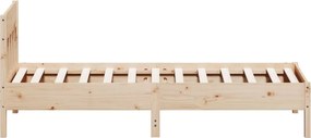 vidaXL Bed Frame Φυσικό 90 x 190 cm Solid Pine Wood, Plywood