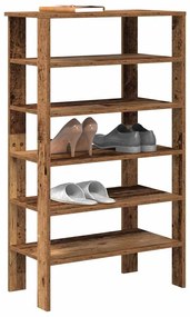Ράφι παπουτσιών Παλιό ξύλο 61x32x105 cm Κατασκευασμένο ξύλο - Καφέ