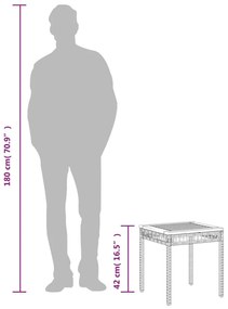 Τραπέζι Κήπου Μπεζ 38x38x42 εκ. Συνθετικό Ρατάν &amp; Ξύλο Ακακίας - Μπεζ