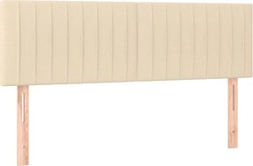 vidaXL Κρεβάτι Boxspring με Στρώμα Κρεμ 140x190 εκ. Υφασμάτινο