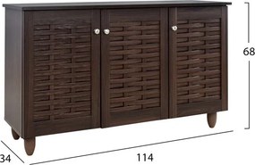 ΠΑΠΟΥΤΣΟΘΗΚΗ-ΝΤΟΥΛΑΠΙ 3 ΠΟΡΤΕΣ IGGY HM2211.01 WENGE 114Χ34Χ68εκ.