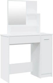 vidaXL Μπουντουάρ με Καθρέφτη Λευκό 86,5 x 35 x 136 εκ.