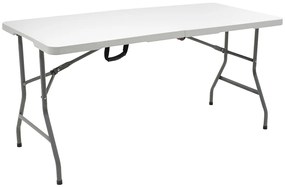 142-000007 Τραπέζι catering Rodeo pakoworld πτυσσόμενο-βαλίτσα λευκό 183x76x74εκ HDPE SURFACE - METALLIC LEGS WHITE - GREY, 1 Τεμάχιο