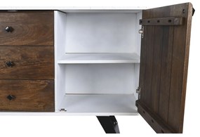 Σκευοθήκη DKD Home Decor Λευκό Σκούρο καφέ Ξύλο από Μάνγκο 150 x 40 x 80 cm