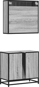 vidaXL Σετ Επίπλων Μπάνιου 2 Τεμαχίων Γκρι sonoma από Τεχν. Ξύλο