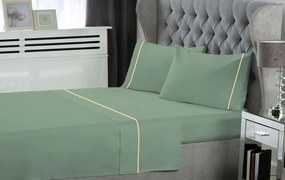 Σετ Σεντόνια Polycotton Μονά Με Λάστιχο 100x200+35εκ. Green Le Blanc 7005943-19F