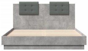Πλαίσιο Κρεβατιού με Κεφαλάρι Γκρι Σκυρ. 150x200 εκ. Επεξ. Ξύλο - Γκρι