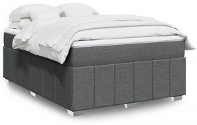 vidaXL Κρεβάτι Boxspring με Στρώμα Σκούρο Γκρι 160x200 εκ Υφασμάτινο