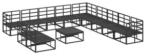 vidaXL Σετ Καναπέ Κήπου 12 pcs Μαύρο 70 x 70 x 32 εκ. Αλουμίνιο