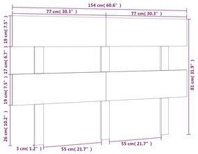 vidaXL Κεφαλάρι Κρεβατιού Γκρι 154 x 3 x 81 εκ. από Μασίφ Ξύλο Πεύκου