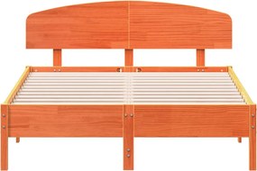 vidaXL Σκελετός Κρεβ. Χωρίς Στρώμα Καφέ Κεριού 135x190 εκ Μασίφ Πεύκο
