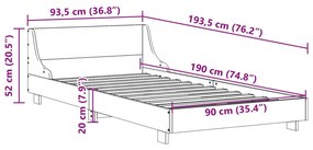 Σκελετός Κρεβ. Χωρίς Στρώμα Καφέ Κεριού 90x190 εκ Μασίφ Πεύκο - Καφέ