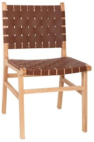 Καρέκλα Felipe Toon HM9327.01 49x59x86cm Brown Wood, Technoderma