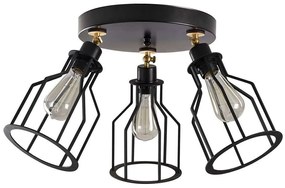 Φωτιστικό Οροφής - Πλαφονιέρα Alacati 525NOR1507 Φ55x32cm 3xE27 40W Black-Gold Opviq