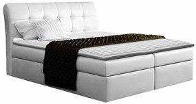 Κρεβάτι continental Baltimore 110, Μονόκλινο, Continental, Άσπρο, 120x200, Οικολογικό δέρμα, Τάβλες για Κρεβάτι, 120x217x123cm, 132 kg, Στρώμα: Ναι