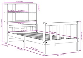 ΚΡΕΒΑΤΙ ΒΙΒΛΙΟΘΗΚΗ ΧΩΡΙΣ ΣΤΡΩΜΑ ΚΑΦΕ 75X190 ΕΚ ΜΑΣΙΦ ΠΕΥΚΟ 3322143