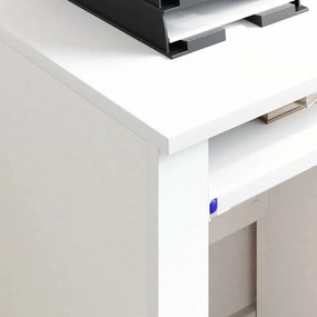 vidaXL Γραφείο με Ρόδες Λευκό 91 x 50 x 77 εκ. Επεξεργασμένο ξύλο
