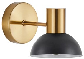 SE21-GM-16-MS3 ADEPT GOLD MATT WALL LAMP BLACK METAL SHADE+ +