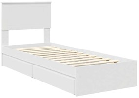 vidaXL Κρεβάτι Αποθήκης Λευκό 75 x 190 cm Επεξεργασμένο ξύλο