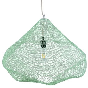 GloboStar® KENTUCKY 01866 Vintage Κρεμαστό Φωτιστικό Οροφής Μονόφωτο 1 x E27 AC220-240V IP20 - Φ60 x Υ50cm - Apple Green Μεταλλικό Πλέγμα - 5 Χρόνια Εγγύηση