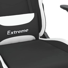 VidaXL Καρέκλα Gaming Μαύρη και Λευκό Υφασμάτινη