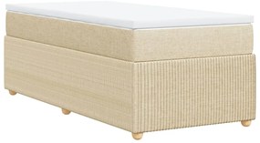 vidaXL Κρεβάτι Boxspring με Στρώμα Κρεμ 80 x 200 εκ. Υφασμάτινο