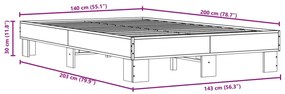 ΠΛΑΙΣΙΟ ΚΡΕΒΑΤΙΟΥ ΜΑΥΡΟ 140X200 ΕΚ. ΕΠΕΞΕΡΓ. ΞΥΛΟ ΚΑΙ ΜΕΤΑΛΛΟ 845857