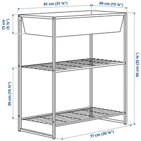 JOSTEIN ραφιέρα με δοχείο/εσωτερικού/εξωτερικού χώρου/σύρμα, 81x40x90 cm 194.371.91