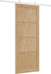 vidaXL Συρόμενη Πόρτα Φυσικό και Λευκό 86 x 211 cm Μασίφ Ξύλο Πεύκου