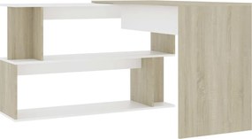 vidaXL Γραφείο Γωνιακό Λευκό/Sonoma Δρυς 200 x 50 x 76 εκ. Επεξ. Ξύλο