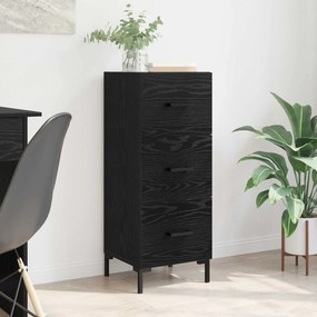 vidaXL Πλαϊνό γραφείο Μαύρη Οξυά 34,5 x 34 x 90 εκ. Επεξεργασμένο ξύλο