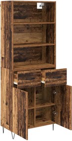 vidaXL Highboard με συρτάρι 2 pcs Παλιό ξύλο Επεξεργασμένο ξύλο