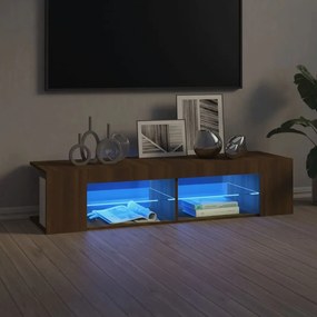 vidaXL Έπιπλο Τηλεόρασης με LED Καφέ Δρυς 135x39x30 εκ.