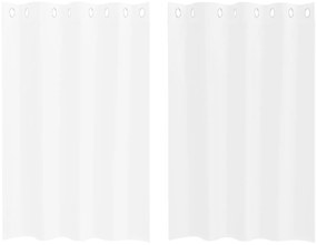 vidaXL Κουρτίνες με κουρτίνες 2 pcs Λευκό 140 x 140 εκ. Πολυεστέρας