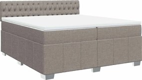 vidaXL Κρεβάτι Boxspring με Στρώμα Taupe 200x200 εκ. Υφασμάτινο